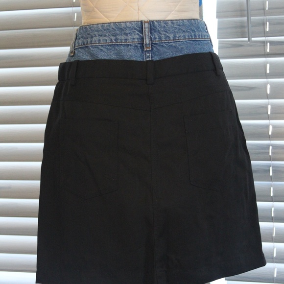 Sandro Paris Layered Denim Skirt In Blue size 4 - Picture 6 of 12
